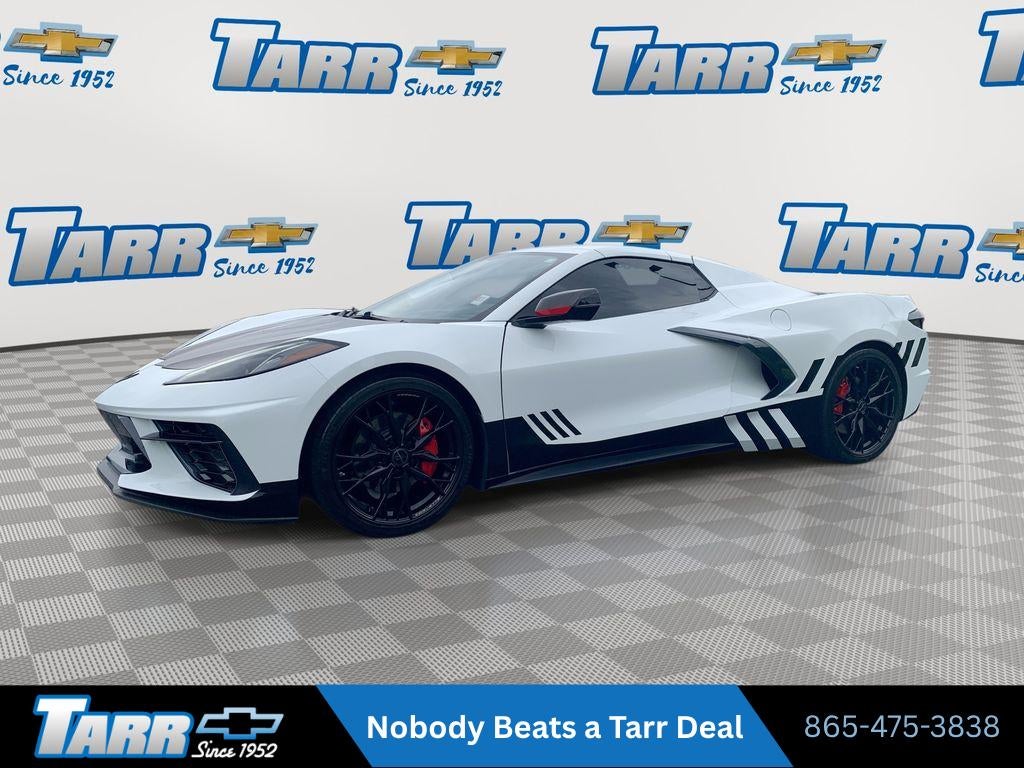 2023 Chevrolet Corvette Stingray 2LT in Arctic White — front three-quarter view