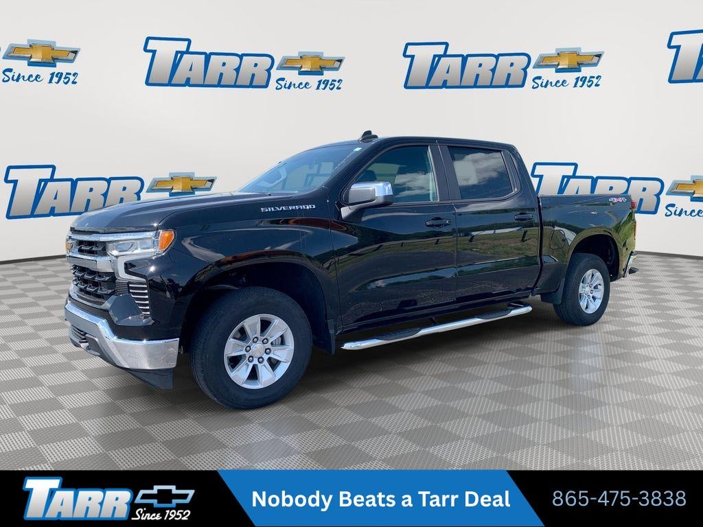 2025 Chevrolet Silverado 1500 LT in Black — front three-quarter view