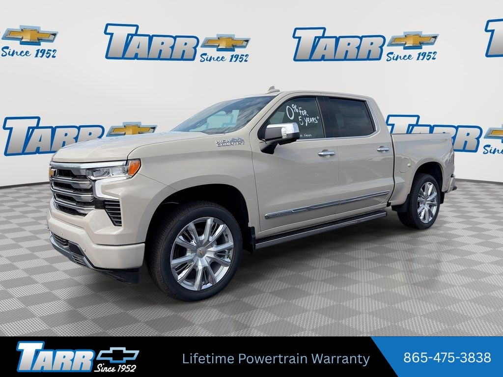 2026 Chevrolet Silverado 1500 High Country in White Sands — front three-quarter view