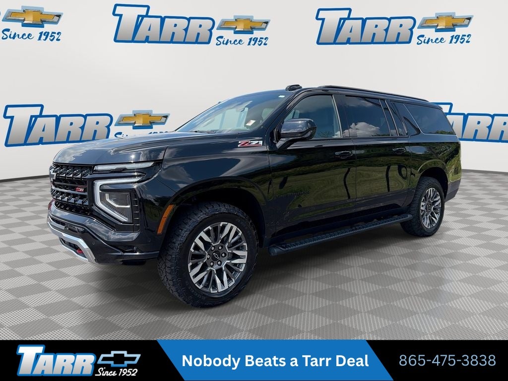 2025 Chevrolet Suburban Z71 in Black — front three-quarter view
