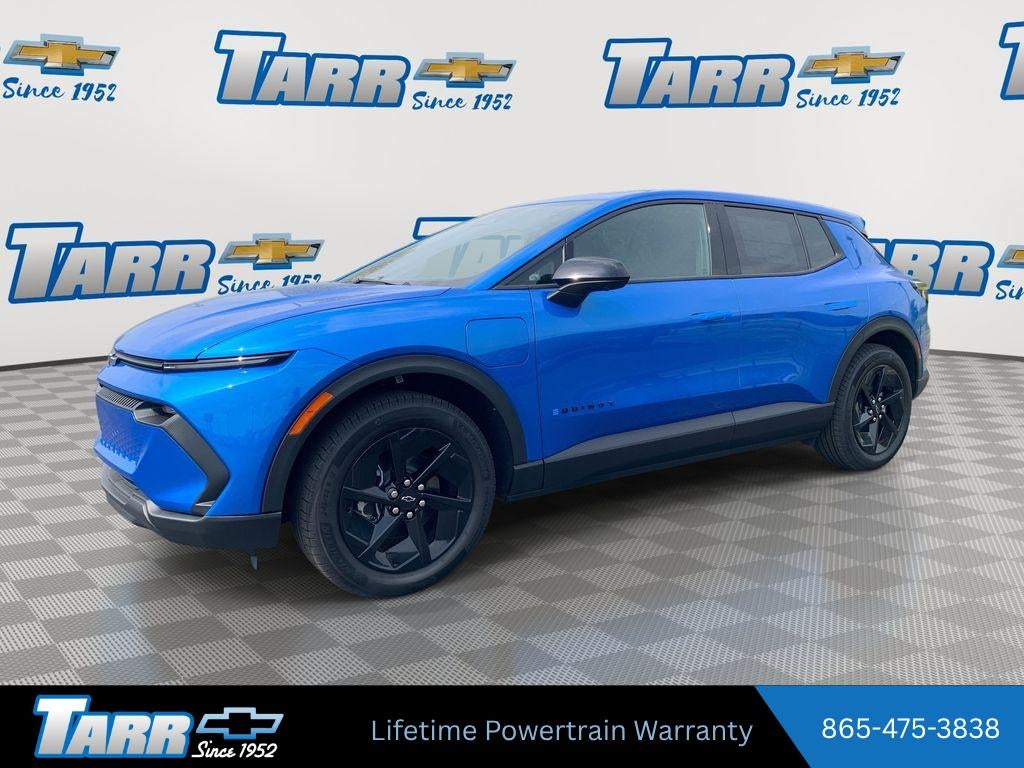 2026 Chevrolet Equinox EV LT in Riptide Blue Metallic — front three-quarter view