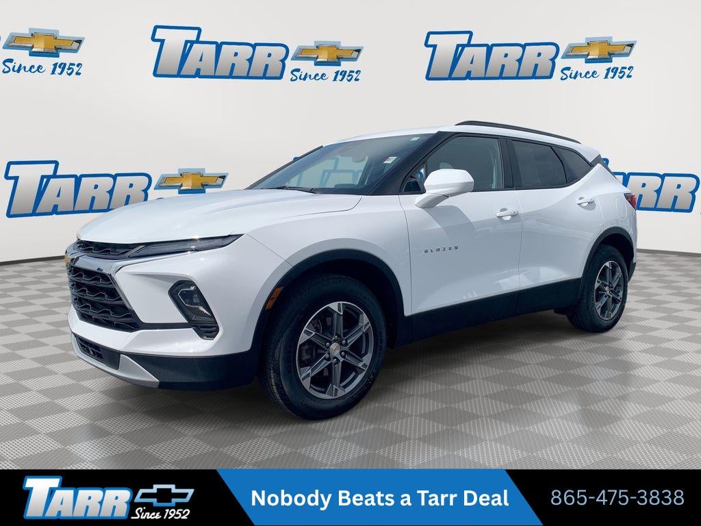 2024 Chevrolet Blazer 2LT in Summit White — front three-quarter view