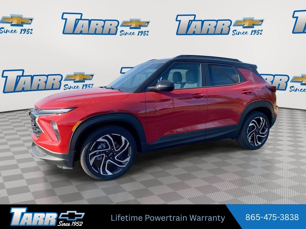 2026 Chevrolet Trailblazer RS in Apex Red — front three-quarter view